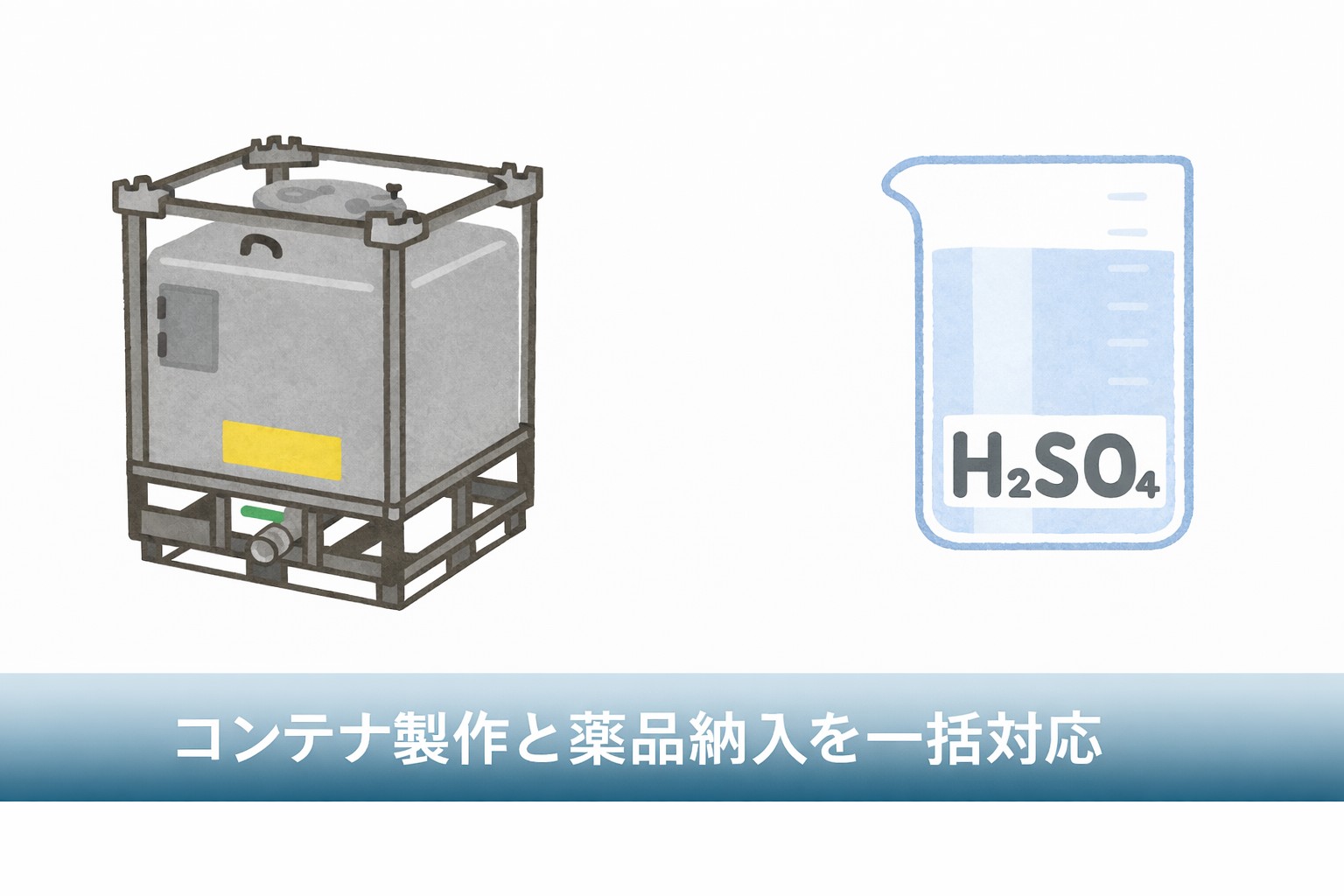 コンテナと薬品手配