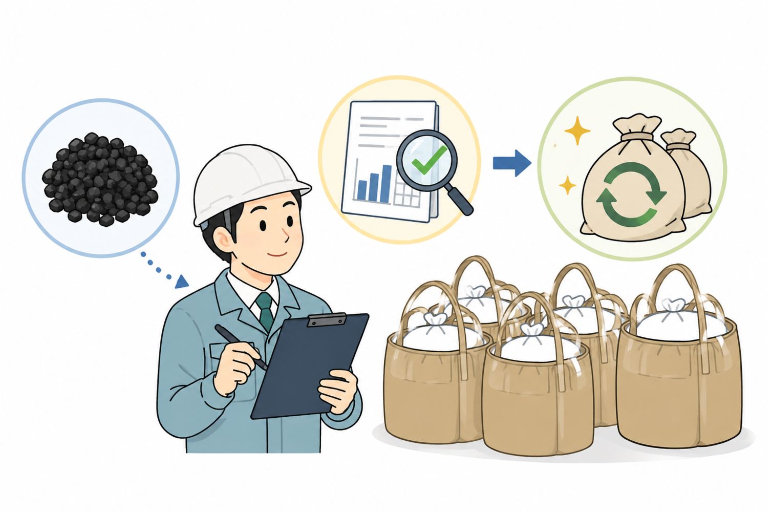 活性炭（未使用再生炭）の有価物化（有効利用）
